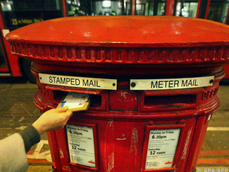 Britische Post in Richtung Ausland blockiert