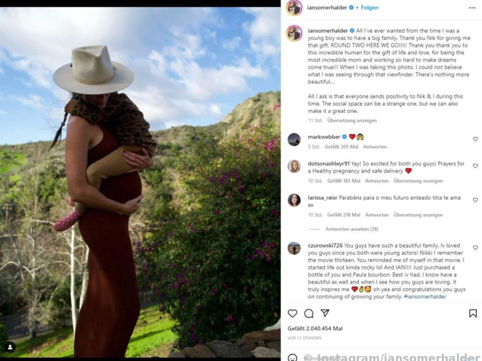 Ian Somerhalder postete ein Foto seiner Familie