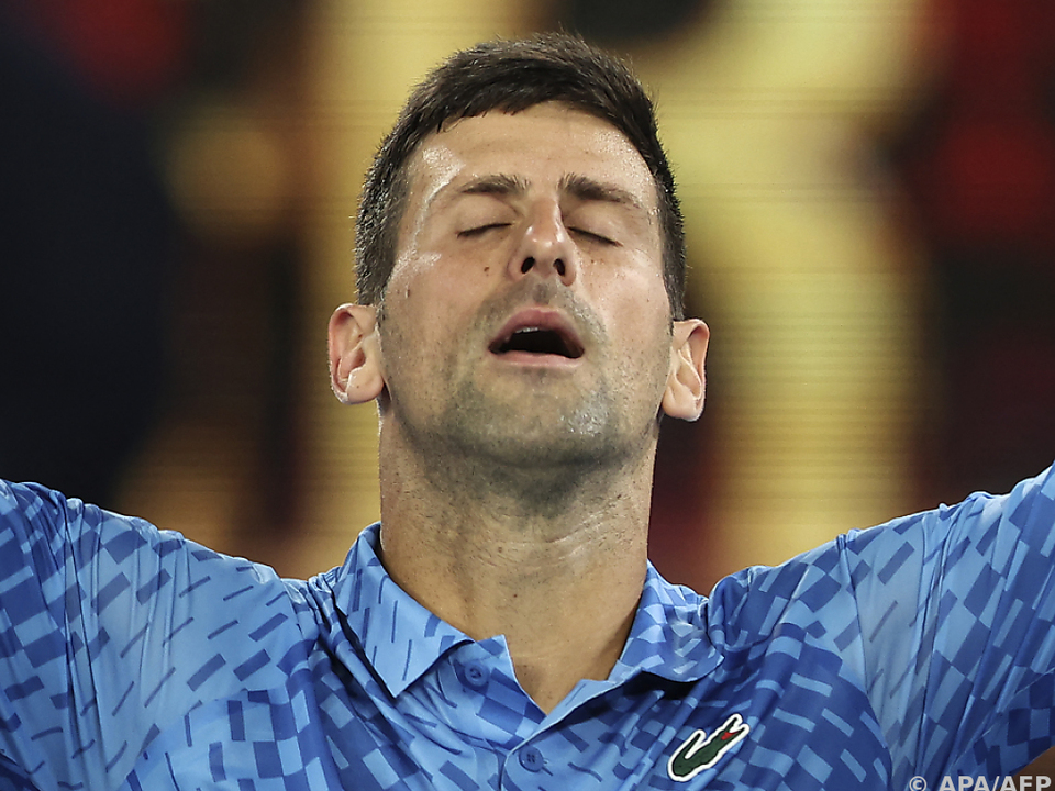 Novak Djokovic nach dem Sieg gegen Grigor Dimitrow erleichtert