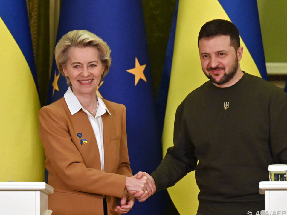 EU-Kommissionspräsidentin von der Leyen mit Präsident Selenskyj