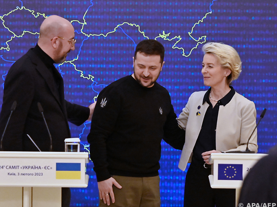 EU-Spitze in der Ukraine