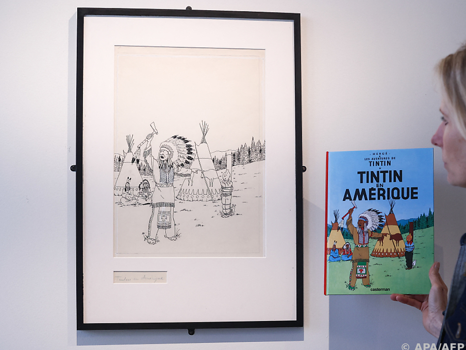 Weltrekord für eine Originalzeichnung von Hergé in Schwarz-Weiß