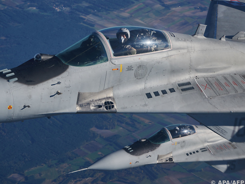 Zwei MiG-29-Kampfjets bei einer NATO-Übung in Polen im Vorjahr