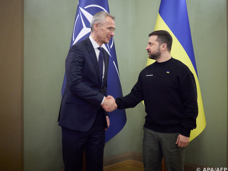 Jens Stoltenberg auf Besuch bei Wolodymyr Selenskyj in Kiew