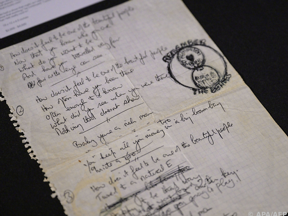 Handgeschriebener Text von Lennon & McCartney
