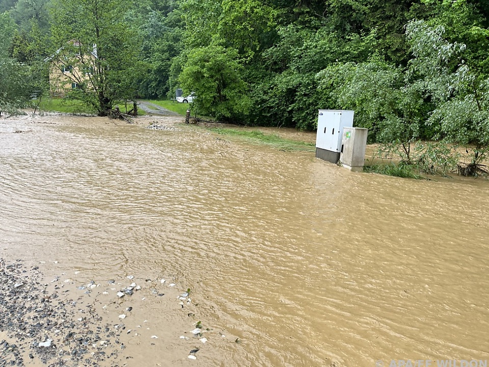 Überschwemmungen in Wildon südlich von Graz