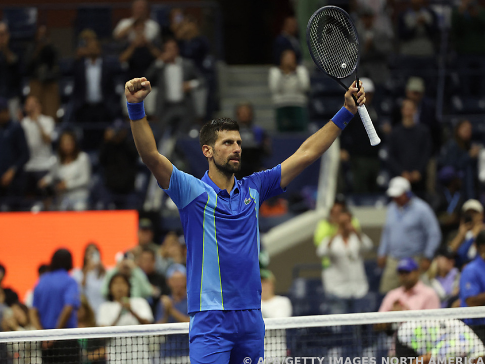 Novak Djokovic jubelt nach seinem Sieg über Laslo Djere