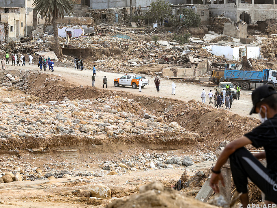 Zerstörung nach der Flut in Libyen