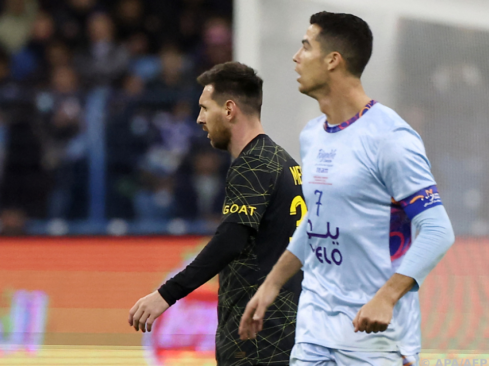 Messi und Ronaldo im Jänner bei einem Test zwischen PSG und Al-Nassr