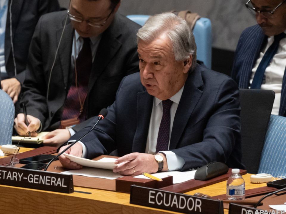 UNO-Generalsekretaär Gutwerres am Freitag bei Sicherheitsratssitzung