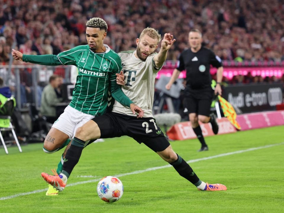 Konrad Laimer spielte für die Bayern als Linksverteidiger