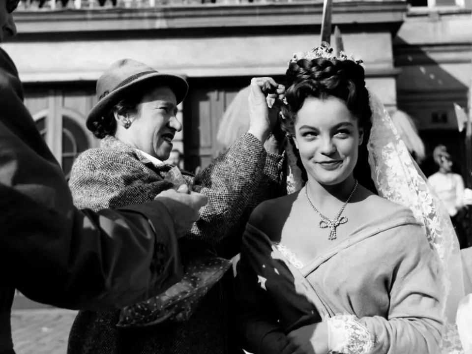 Romy Schneider bei den Dreharbeiten zu \