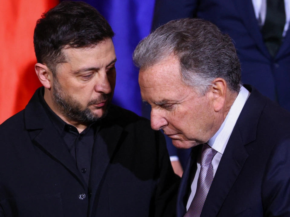 Selenskyj (l.) und Witkoff (r.) vor einer Woche in Berlin