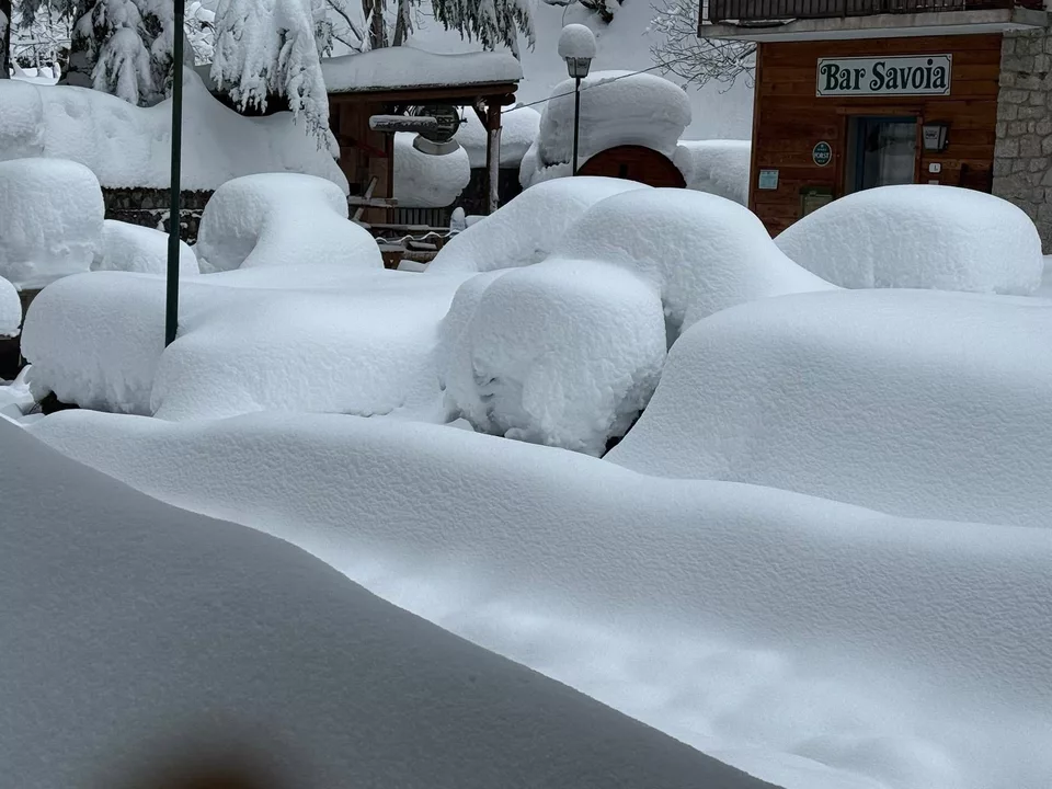 Schnee Dinge kaum erkennbar