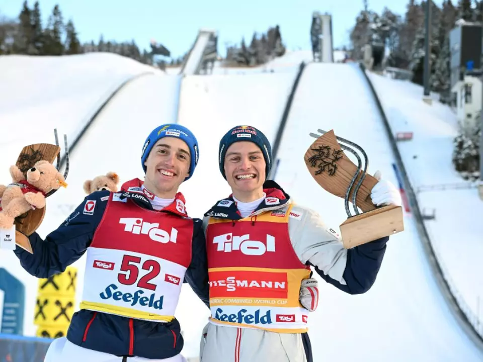 Johannes Lamparter/r und Stefan Rettenegger jubeln über den Doppelsieg