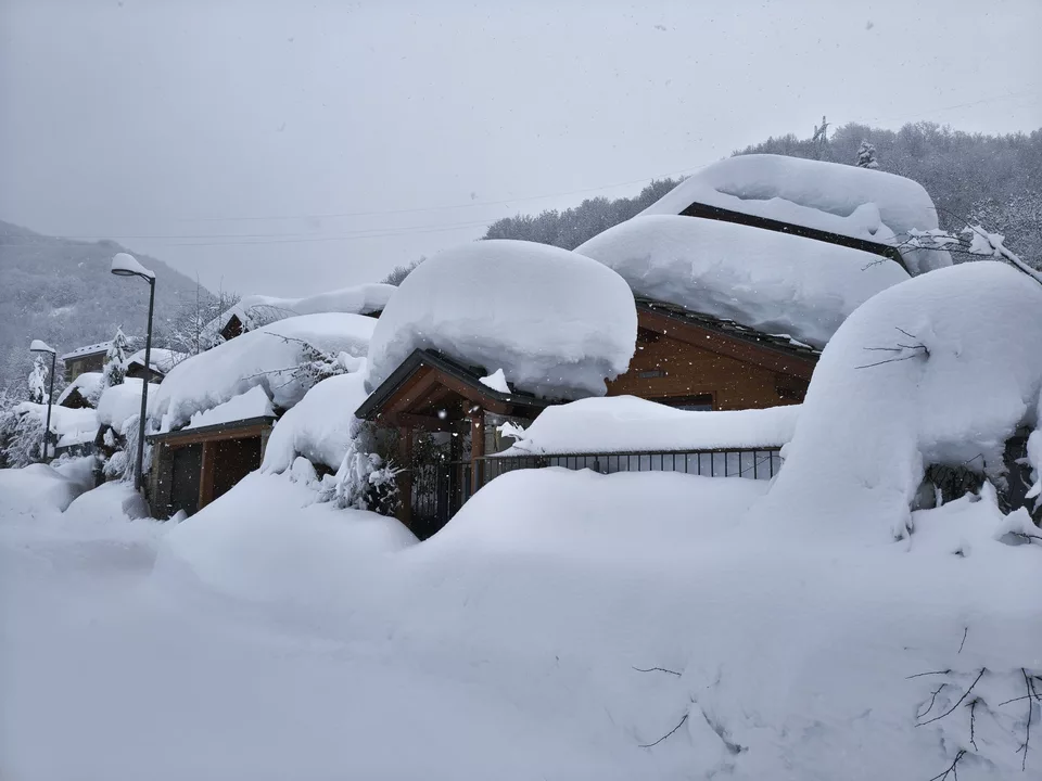 Winter Schnee Piemont Italien wie aus einer anderen Zeit