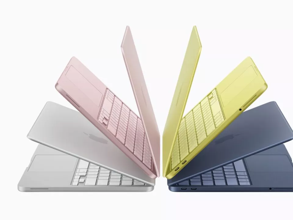 Den neue MacBook Neo gibt es in Silber, Rosa, Zitronengelb und Blau.