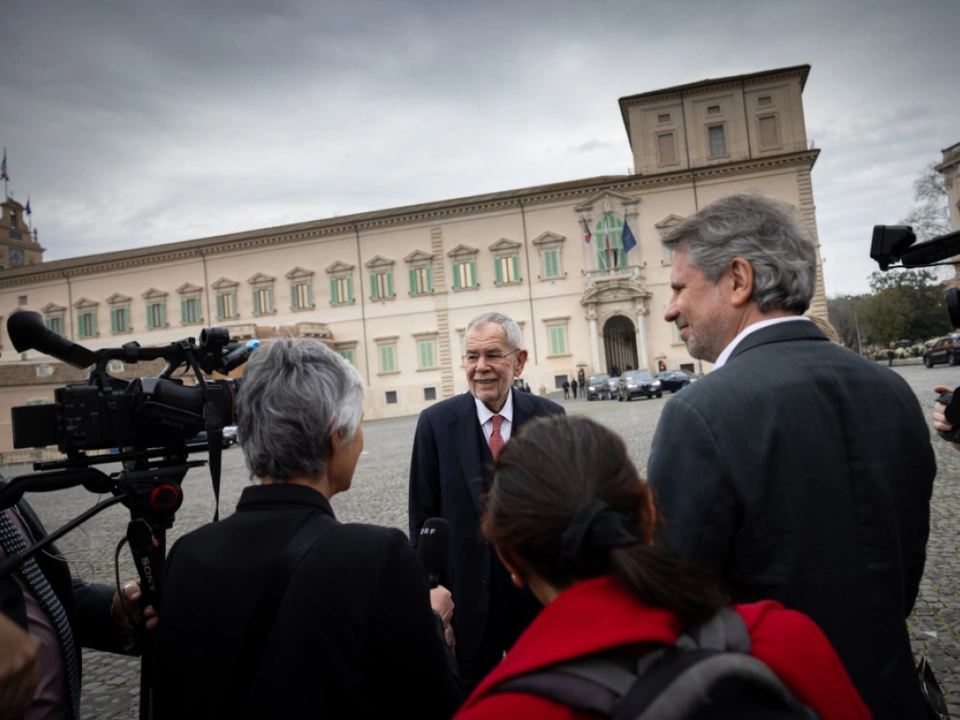 Van der Bellen in Rom beim Gespräch mit Journalisten