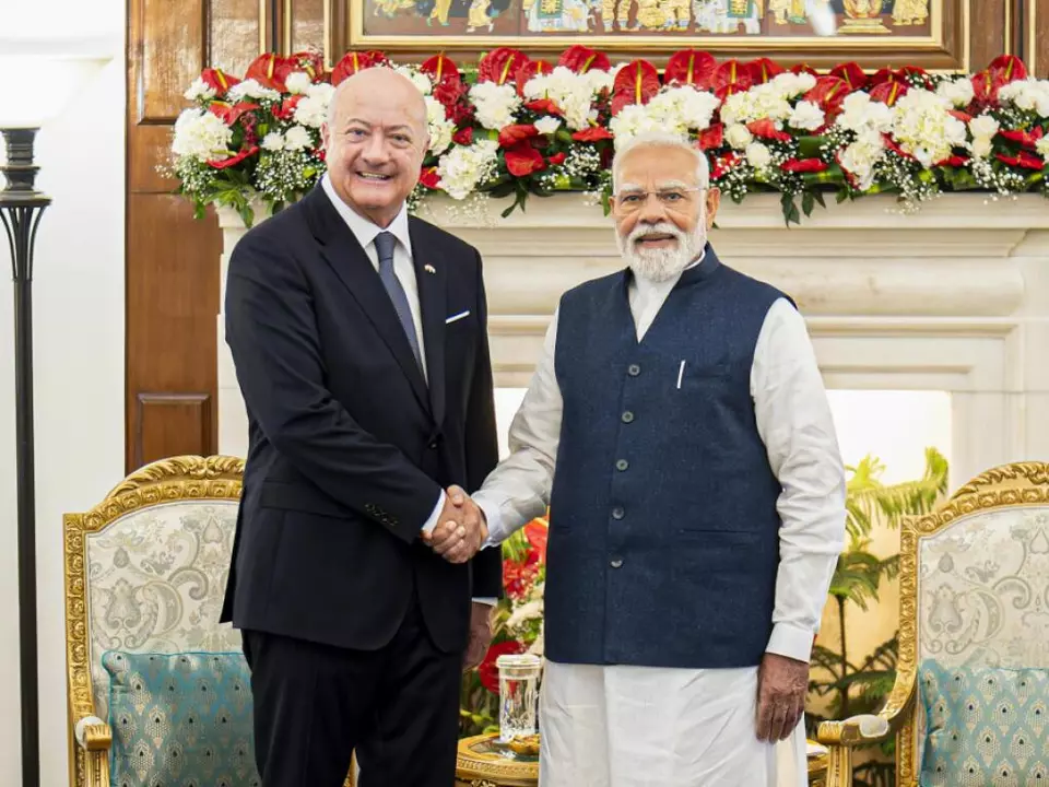 Stocker bei indischem Premier Modi in Neu-Delhi