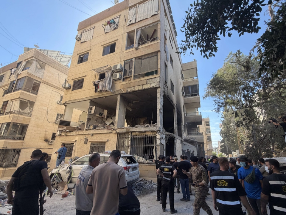 Gebäude in den südlichen Vororten von Beirut getroffen