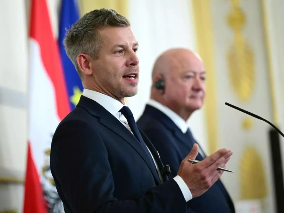 Magyar bei der gemeinsamen Pressekonferenz mit Stocker