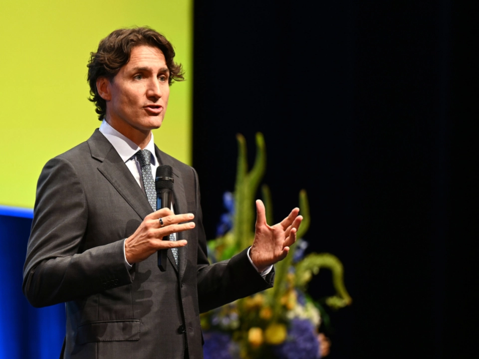 Justin Trudeau bei seinem Auftritt in Salzburg