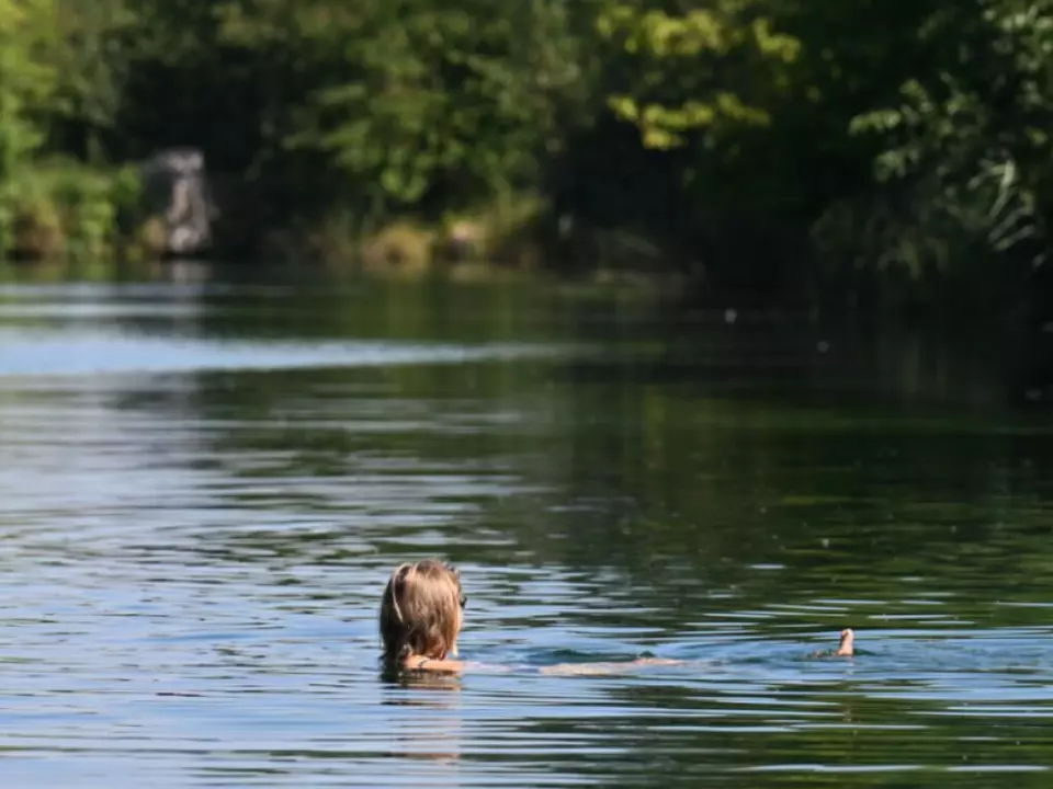 Schwimmen in einem der heimischen Badeseen sommer schwimmen hitze