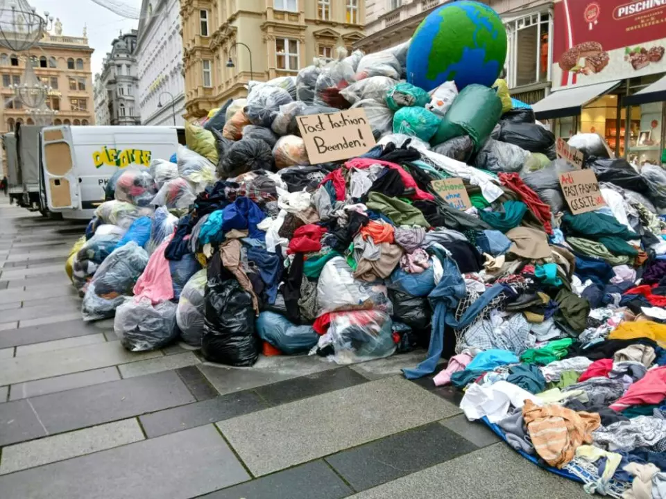 Aktion gegen Wegwerfmode in Wien vorigen November