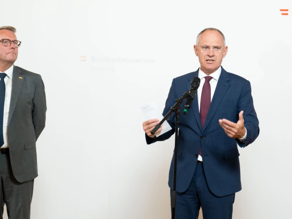 Innenminister Karner (links) mit Bodskov