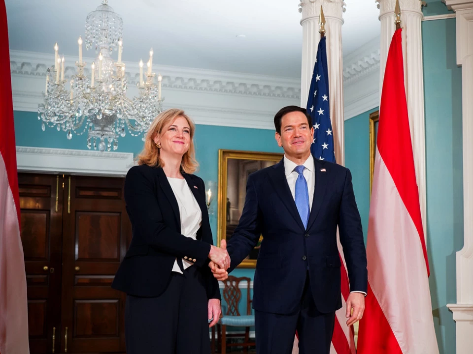Meinl-Reisinger und ihr US-Amtskollege Marco Rubio